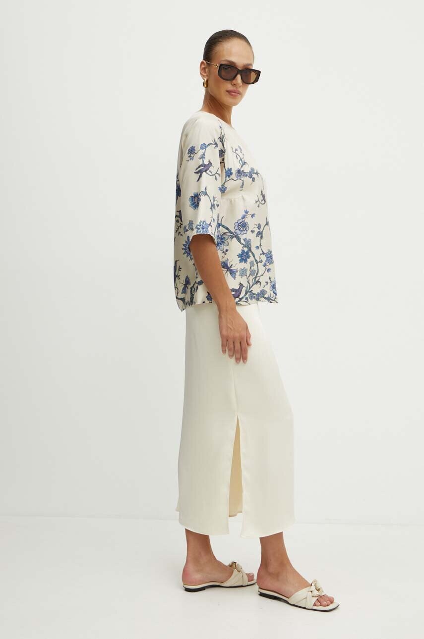 Купити Спідниця Weekend Max Mara колір бежевий maxi розкльошена 2425106041600 – головне зображення