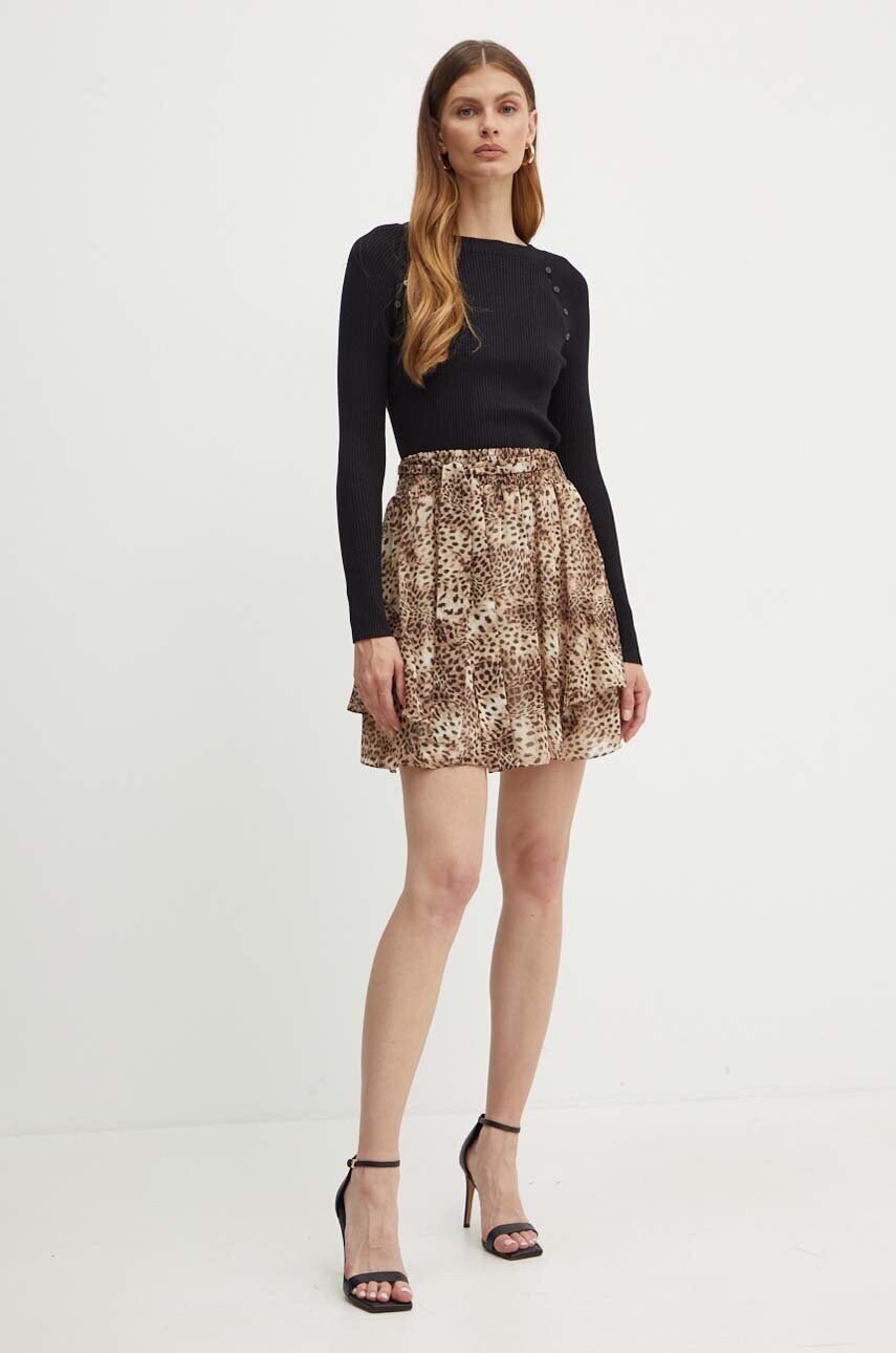 Спідниця Guess LAILA колір коричневий mini розкльошена W4YD57 WDW82