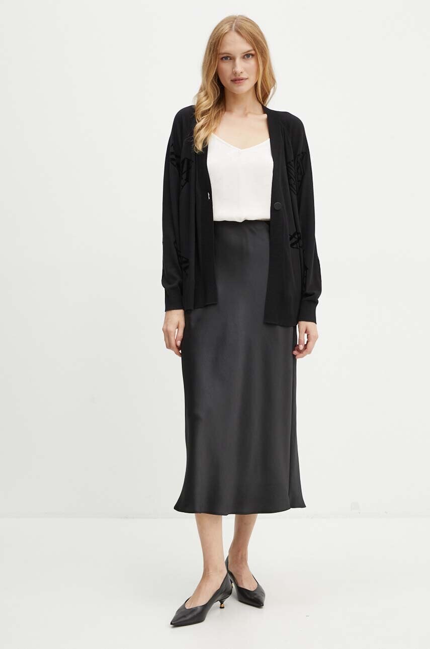 Спідниця Armani Exchange колір чорний maxi пряма 6DYN11 YN4UZ