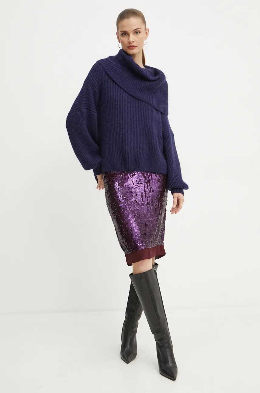 Спідниця Pinko колір фіолетовий mini пряма 104372 A27N