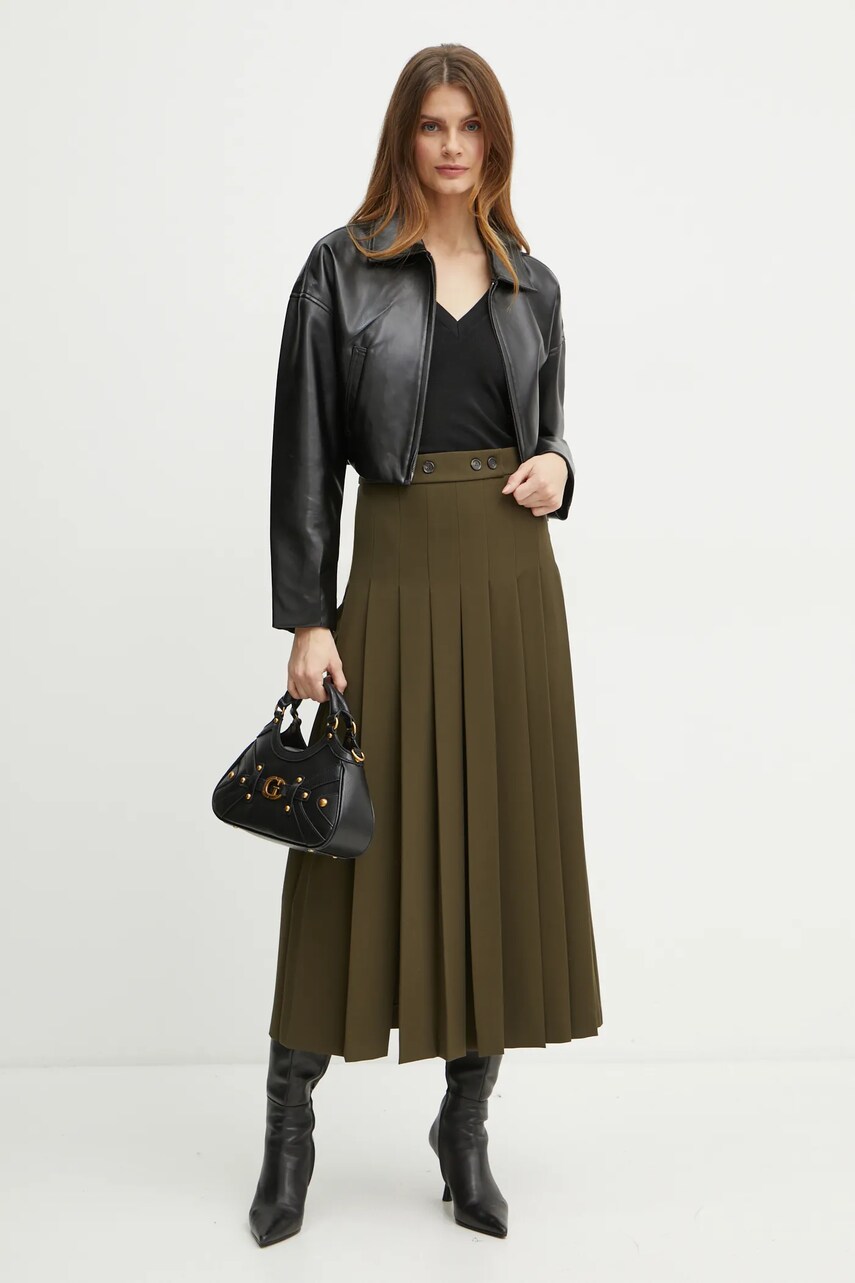 Спідниця Pinko колір зелений maxi розкльошена 104380 A18E