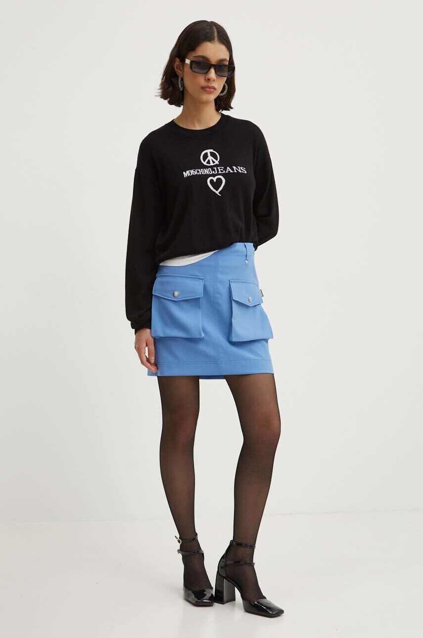 Спідниця з домішкою вовни Moschino Jeans mini пряма 0109.8226