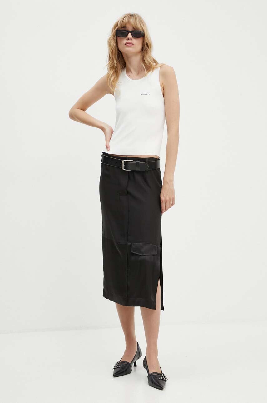 Спідниця Moschino Jeans колір чорний midi пряма 0113.8229