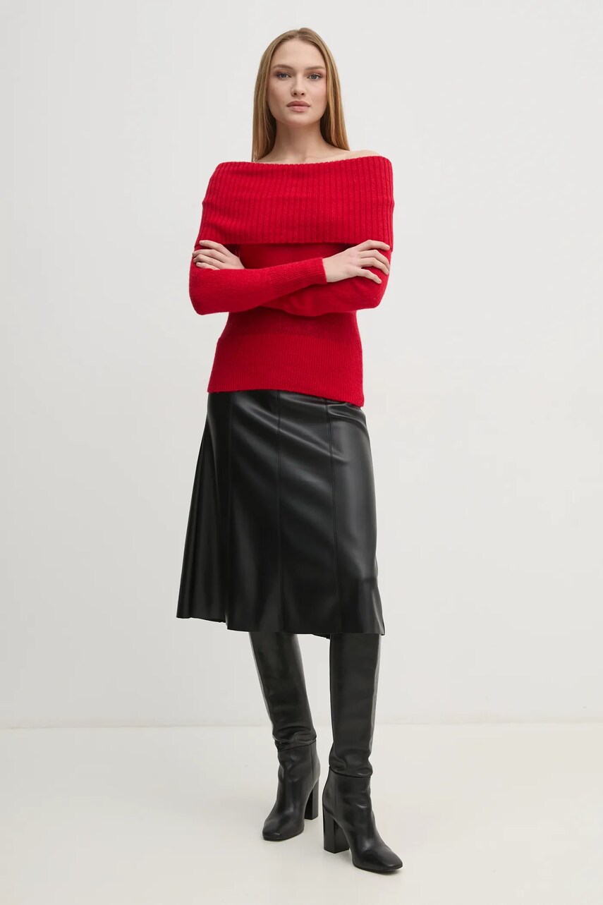 Спідниця United Colors of Benetton колір чорний midi розкльошена 4IVRD004C