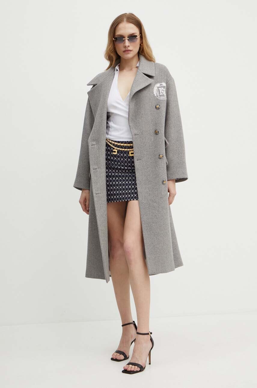 Спідниця Elisabetta Franchi колір чорний mini розкльошена GOS3646E2