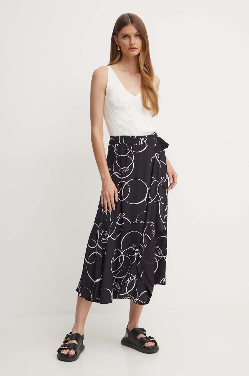 Спідниця Karl Lagerfeld колір чорний maxi розкльошена 245W1203