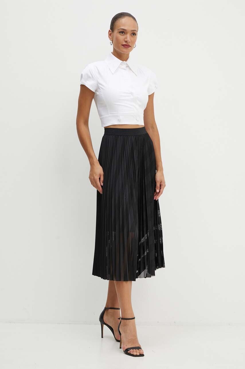 Спідниця Karl Lagerfeld колір чорний midi розкльошена 245W1201