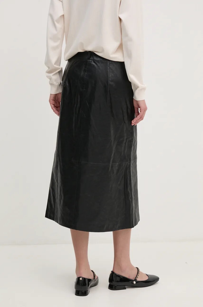 Спідниця Dkny колір чорний midi пряма D2G4A111