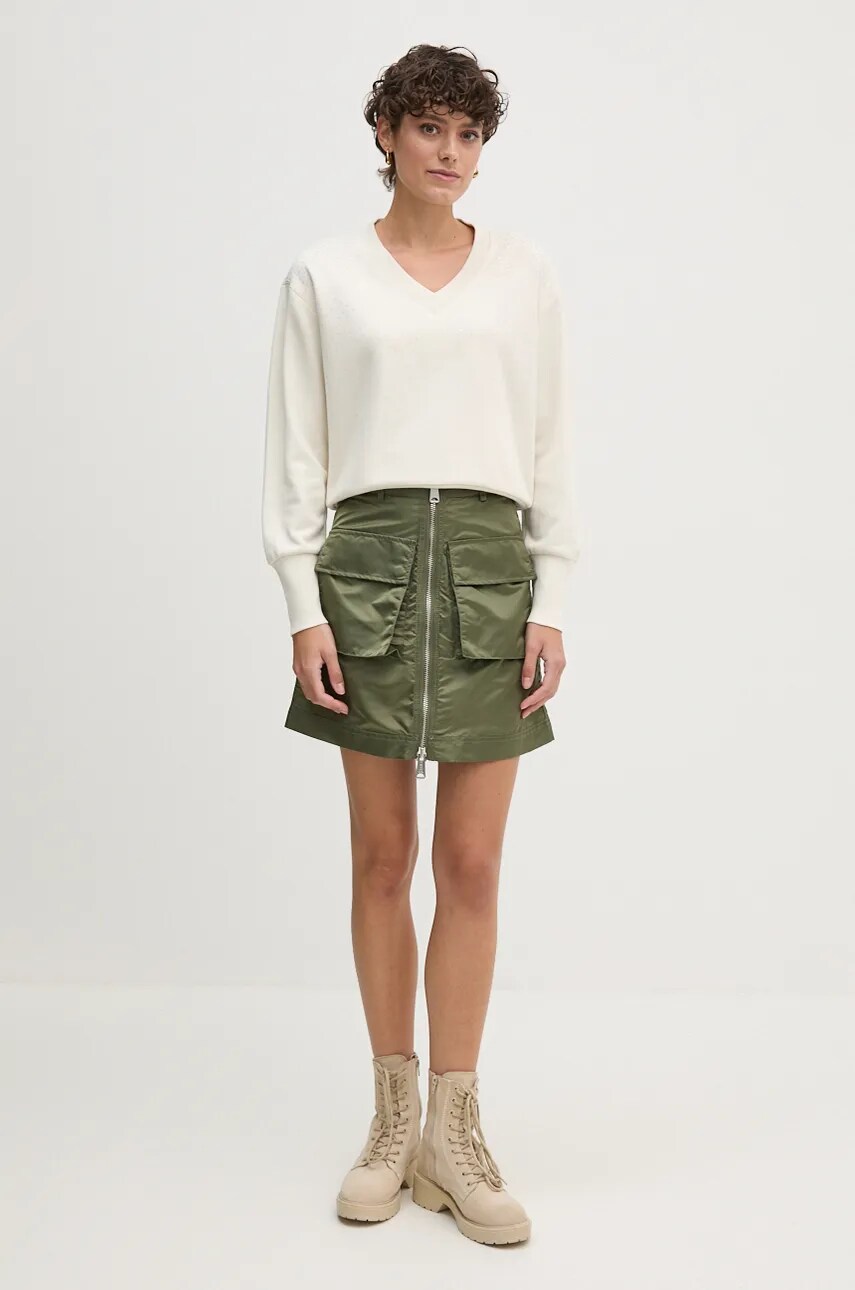 Спідниця Alpha Industries колір зелений mini пряма 148066