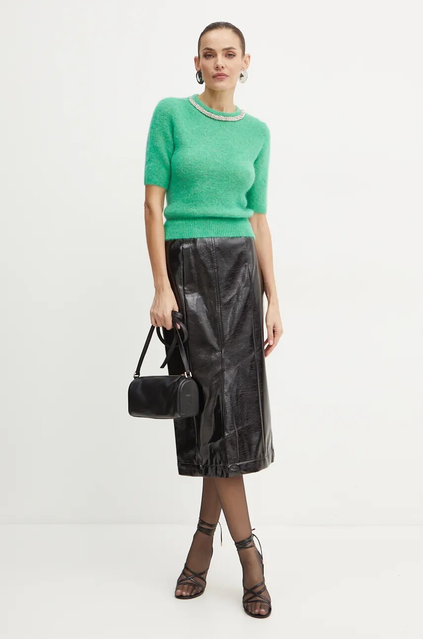Спідниця Armani Exchange колір чорний midi розкльошена 6DYN13 YNQYZ