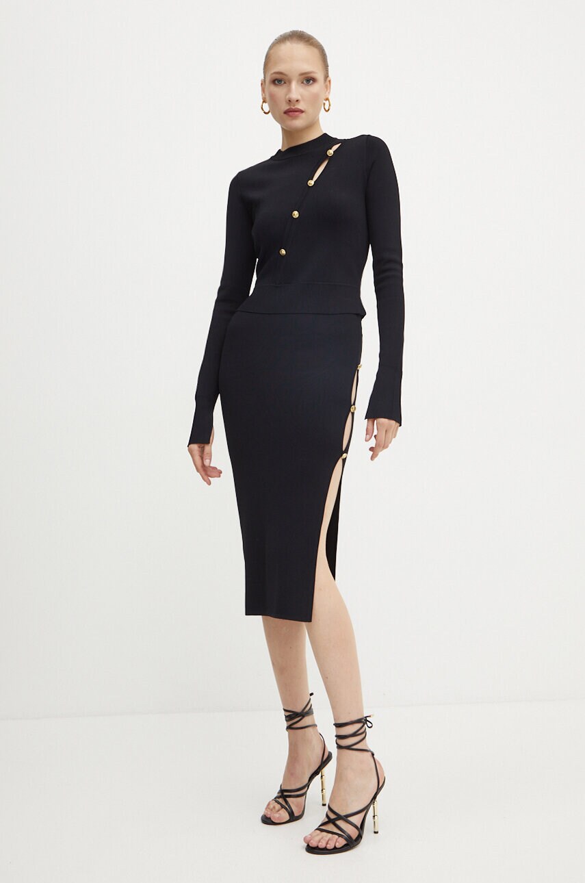 Спідниця Versace Jeans Couture колір чорний midi олівець 77HAEMB1 CM61H