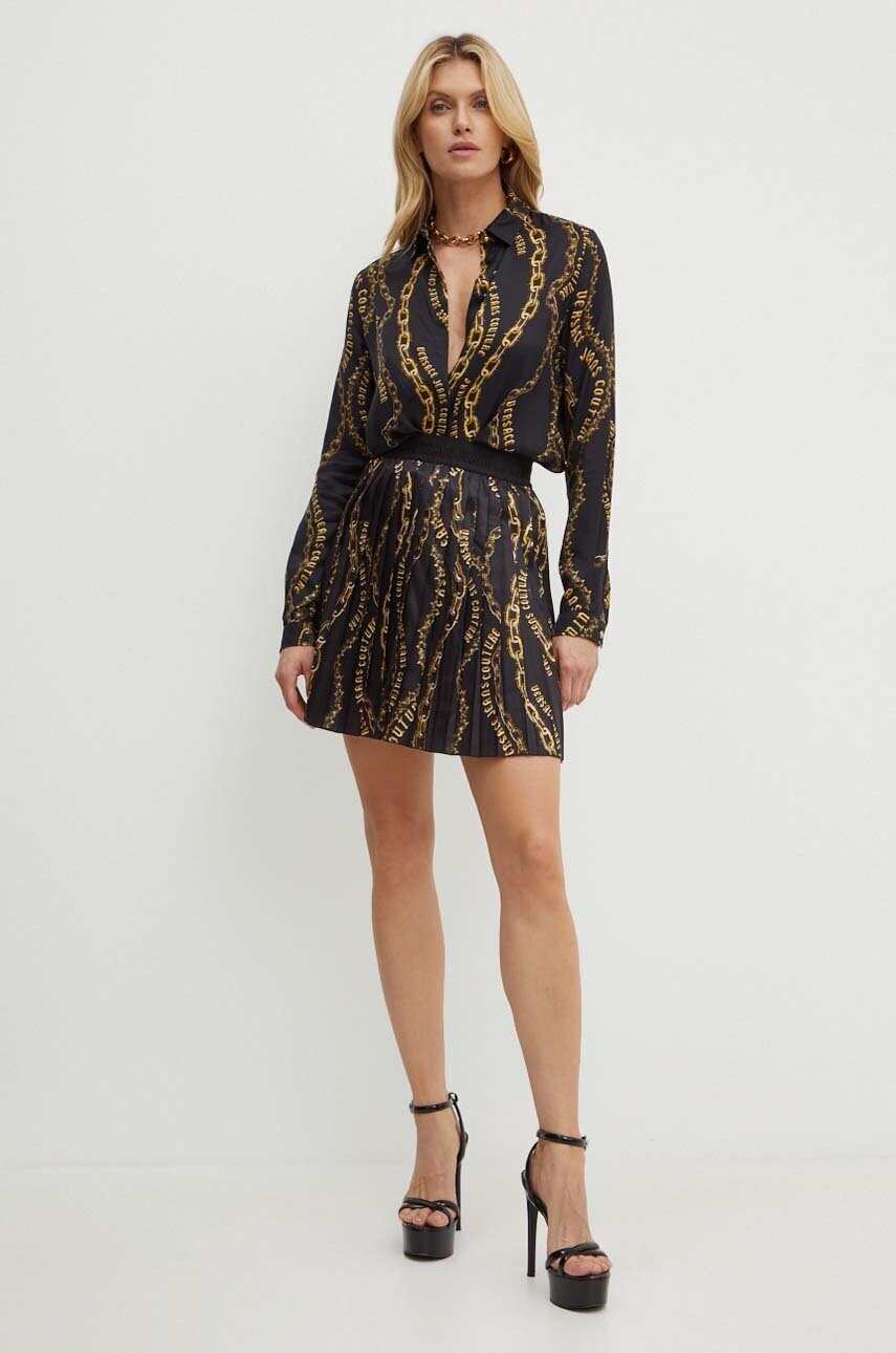 Спідниця Versace Jeans Couture колір чорний mini розкльошена 77HAE820 NS525