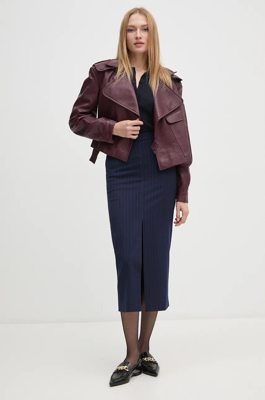 Спідниця United Colors of Benetton колір синій midi пряма 4KHSD0042