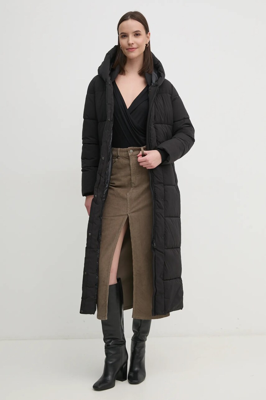 Вельветова спідниця United Colors of Benetton колір зелений maxi пряма 41ULD0045