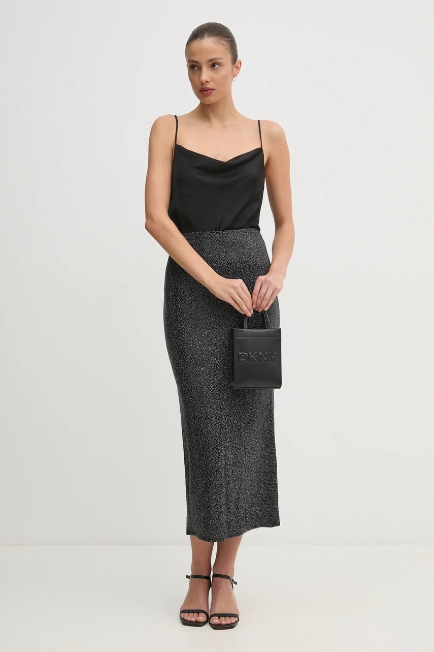 Спідниця United Colors of Benetton колір чорний midi олівець 4RO6D0046