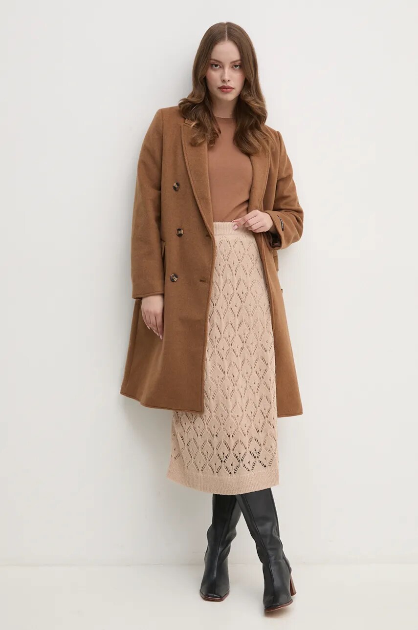 Спідниця Pepe Jeans HAILEY SKIRT колір бежевий midi олівець PL901169