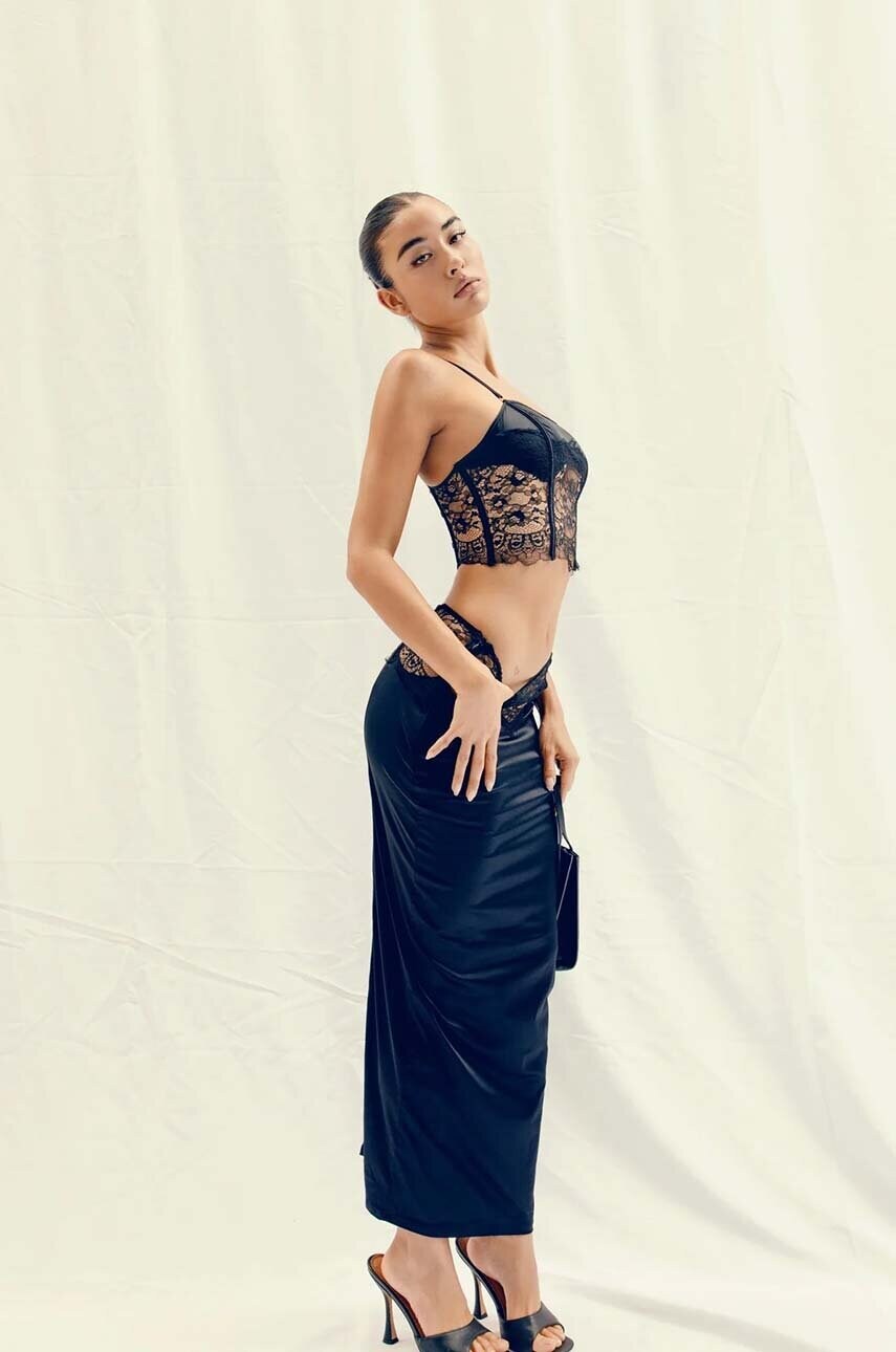Спідниця GOD SAVE QUEENS CRISTINA SKIRT колір чорний midi олівець GSQ-17-320