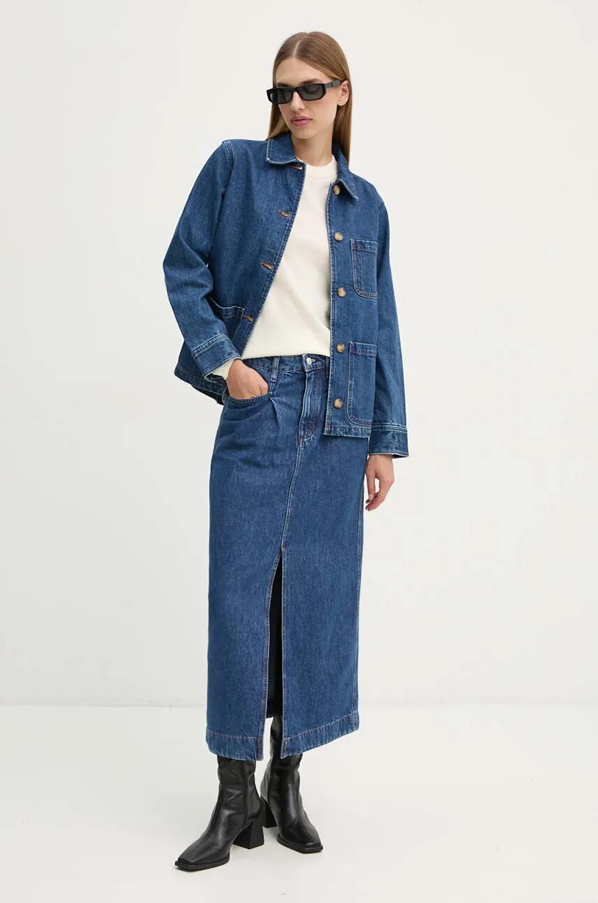 Джинсова куртка A.P.C. veste silvana logo жіноча перехідна COHTD.F02821