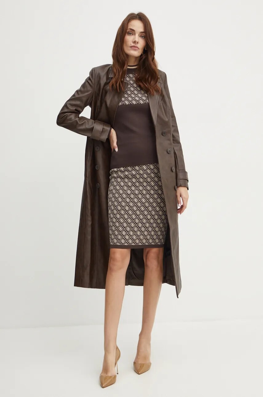 Спідниця Guess LISE колір коричневий mini олівець W4BD53 Z37K0