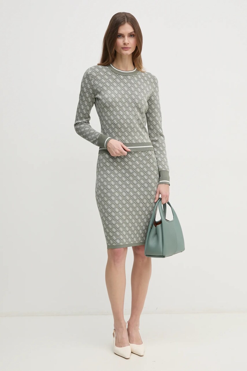 Спідниця Guess LISE колір зелений mini олівець W4BD53 Z37K0