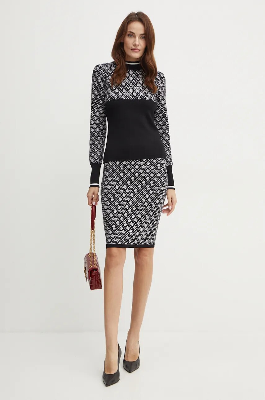 Спідниця Guess LISE колір чорний mini олівець W4BD53 Z37K0