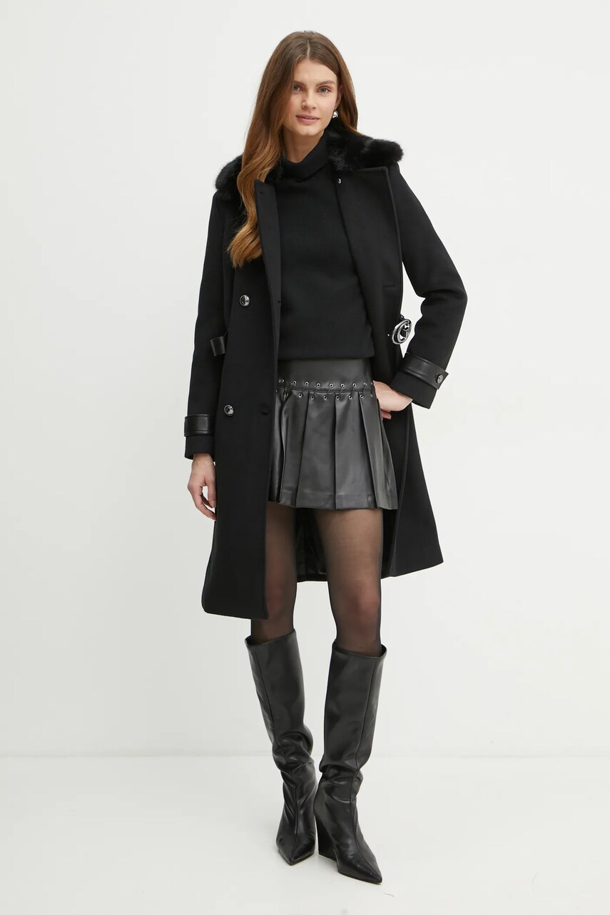 Спідниця Guess KAMILIA колір чорний mini розкльошена W4BD71 K8S30