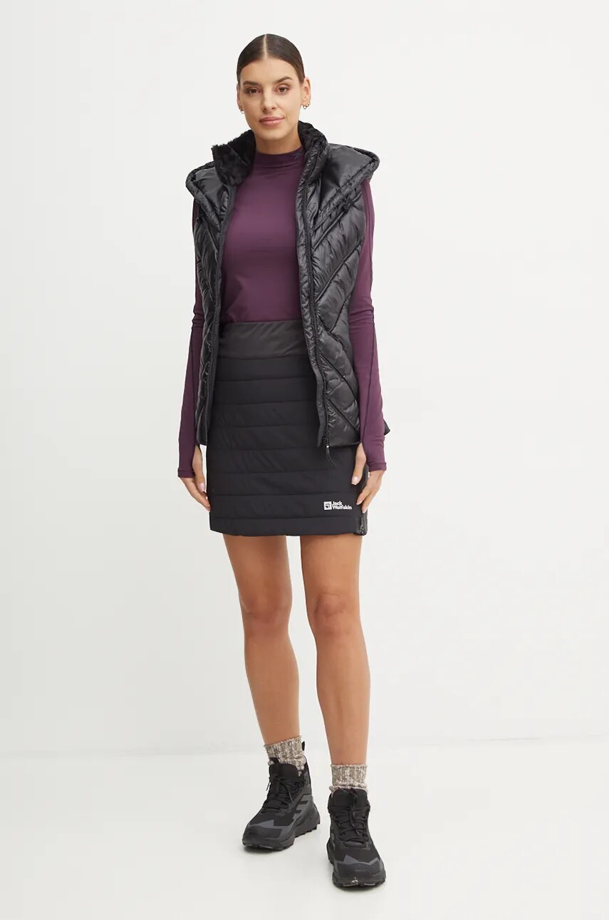 Спортивна спідниця Jack Wolfskin Alpspitze колір чорний mini пряма A61776