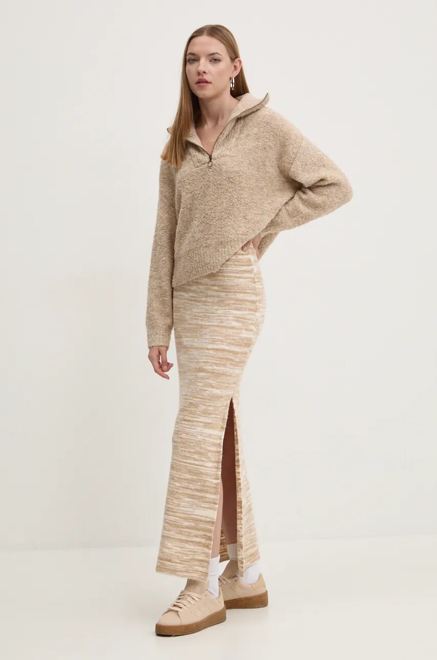Спідниця Billabong Hazy Sun колір бежевий maxi пряма EBJKK03000