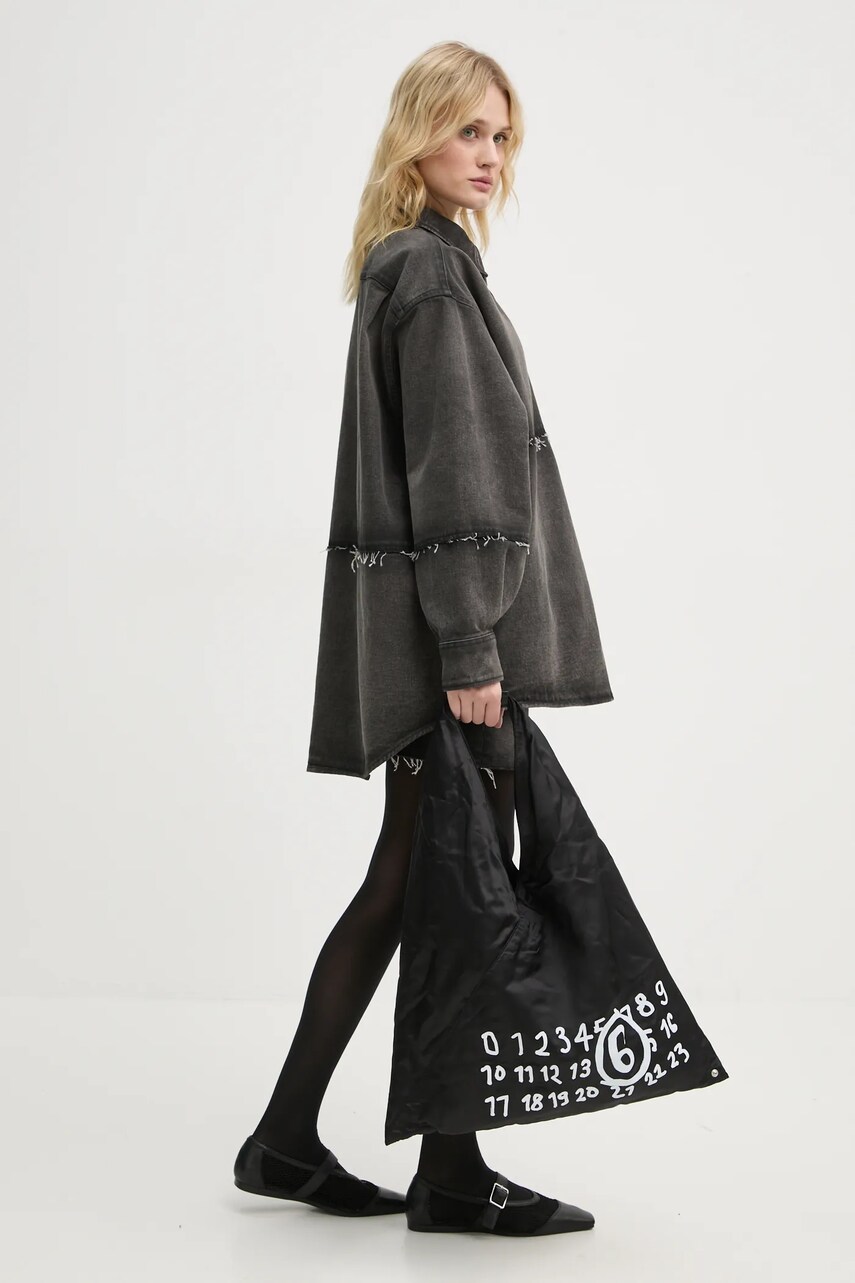 Джинсова спідниця MM6 Maison Margiela колір сірий mini олівець S62ME0011.S30848