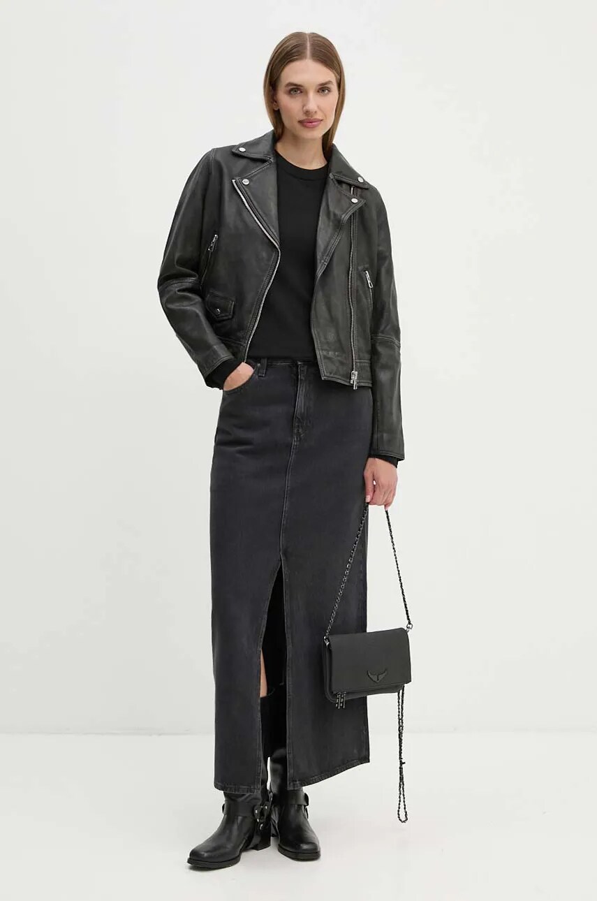 Джинсова спідниця G-Star Raw колір чорний maxi пряма D24385-D772