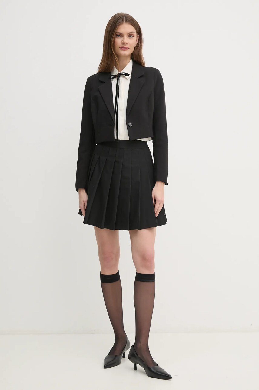 Спідниця Tommy Hilfiger колір чорний mini розкльошена WW0WW43626