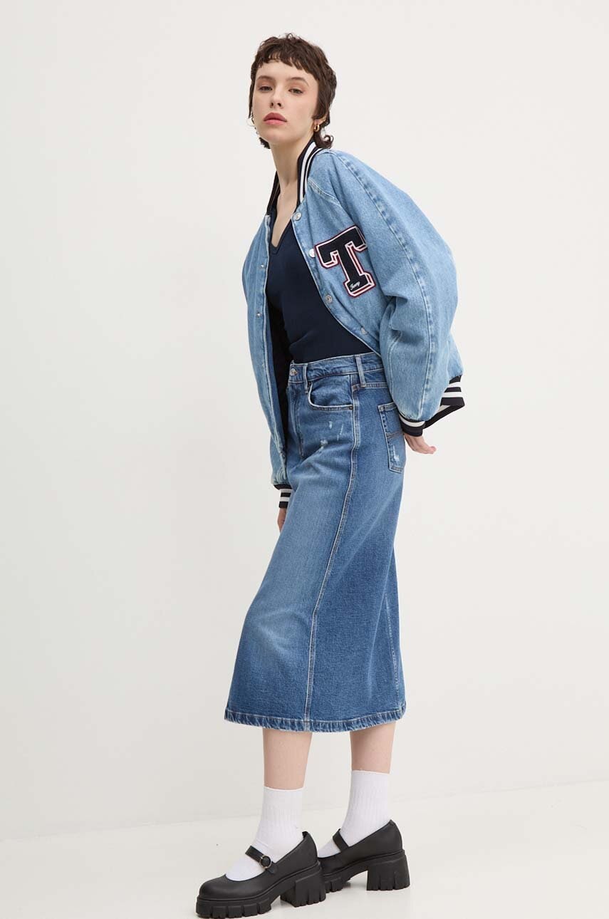 Джинсова спідниця Tommy Jeans midi пряма DW0DW18946