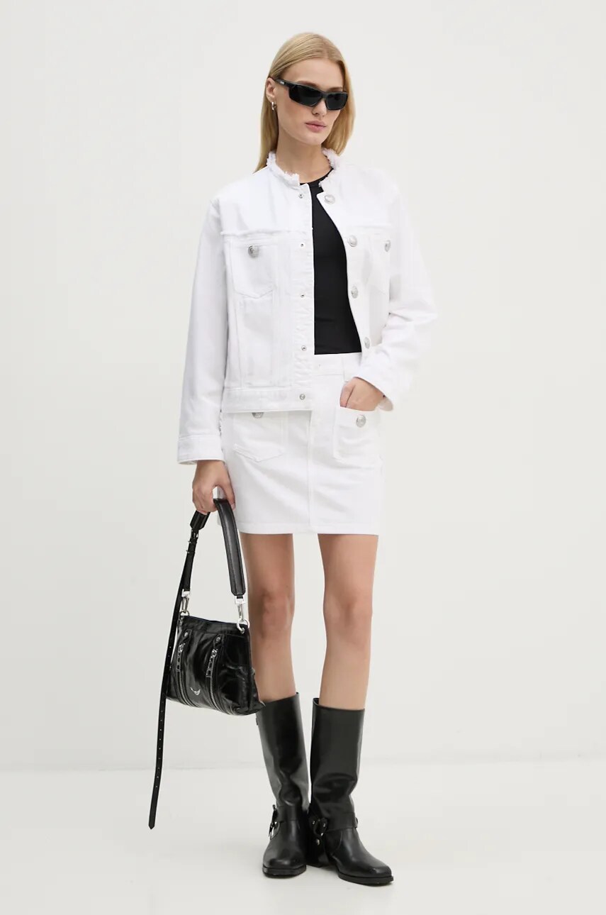 Джинсова спідниця ZADIG&VOLTAIRE колір білий mini пряма WWSK00386