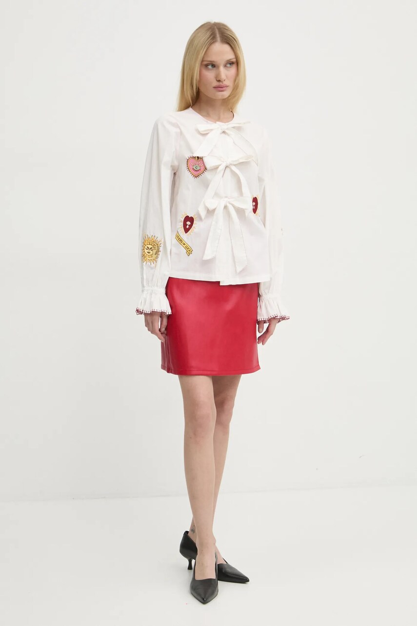 Спідниця Never Fully Dressed Vegan Leather Mini Jaspre Skirt колір червоний mini олівець NFDSK540