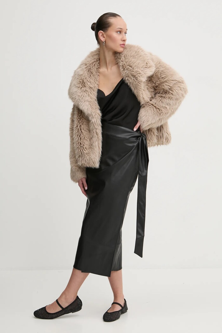 Спідниця Never Fully Dressed Jaspre колір чорний midi пряма NFDSK590
