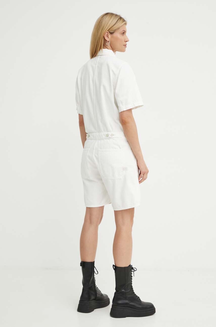 Джинсовий комбінезон G-Star Raw колір сірий з бавовни з коміром D24394-D551