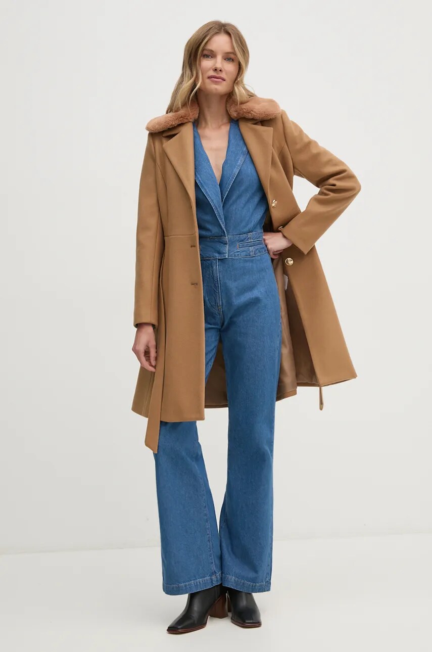 Джинсовий комбінезон Pepe Jeans JOANNA з бавовни декольте трикутник PL230504