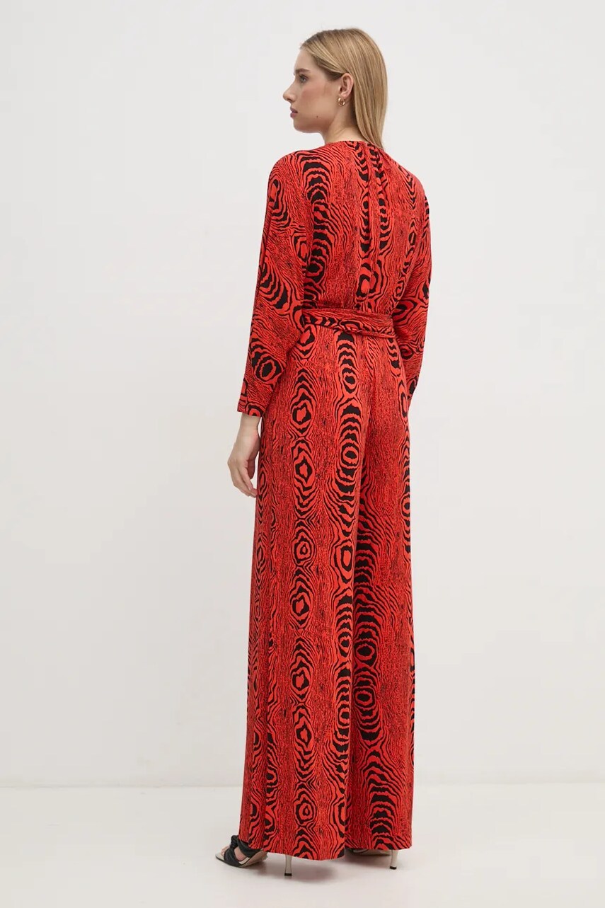 Комбінезон DIANE VON FURSTENBERG колір червоний декольте трикутник DVFPJ3S004
