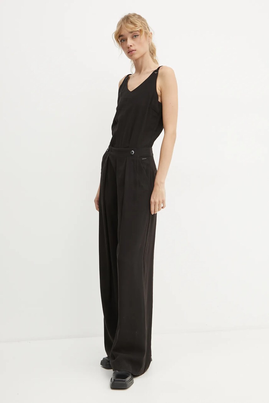 Комбінезон G-Star Raw колір чорний декольте трикутник D25298-D522