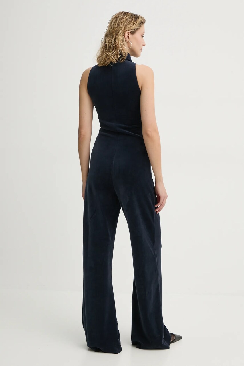 Велюровий комбінезон G-Star Raw колір синій з коміром D25740-D428