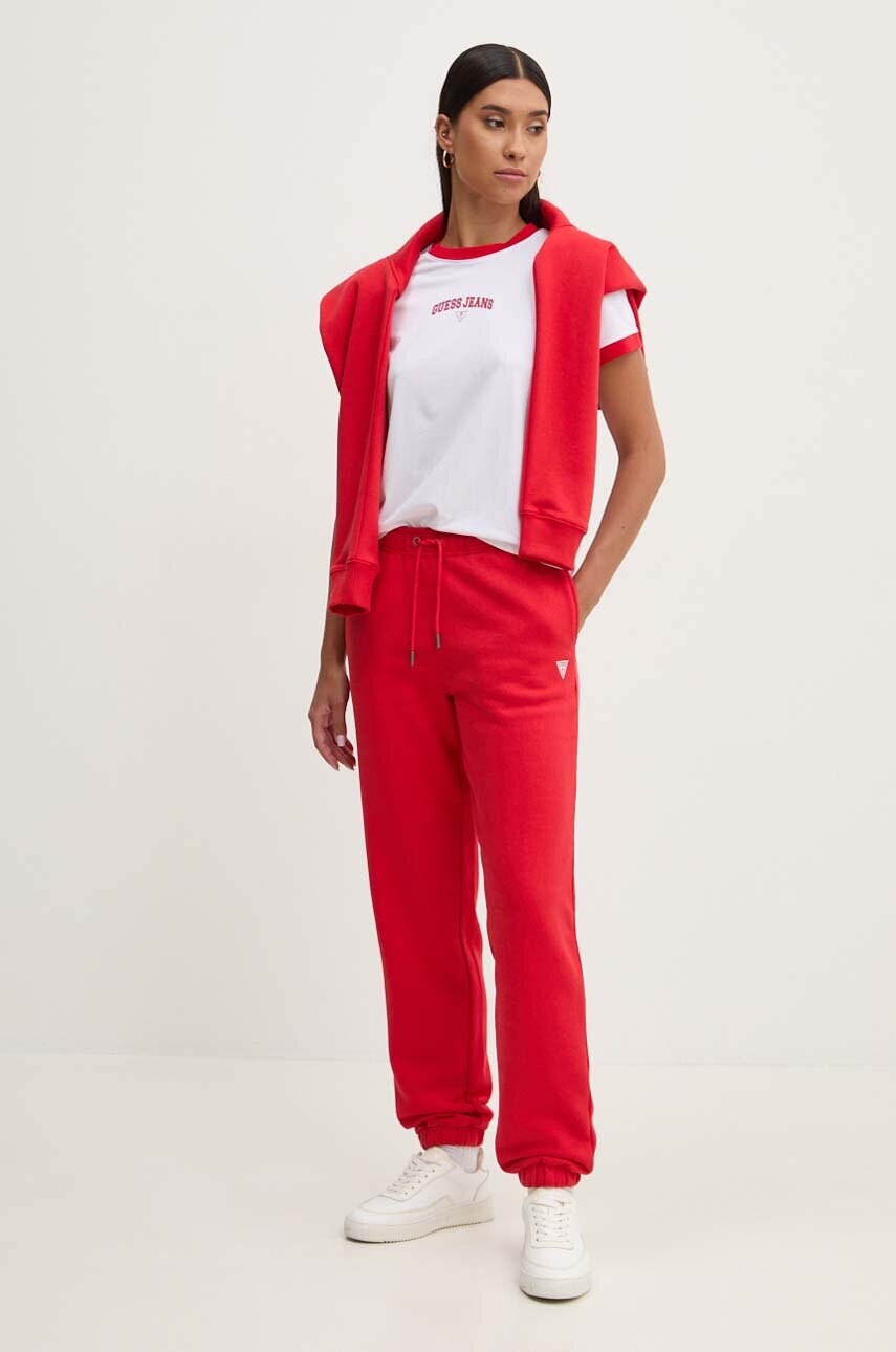 Спортивні штани Guess Jeans колір червоний однотонні W4YB33 KC811