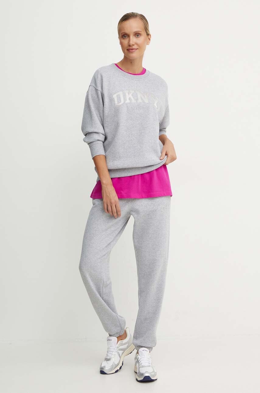 Спортивні штани Dkny колір сірий однотонні DP4P3471