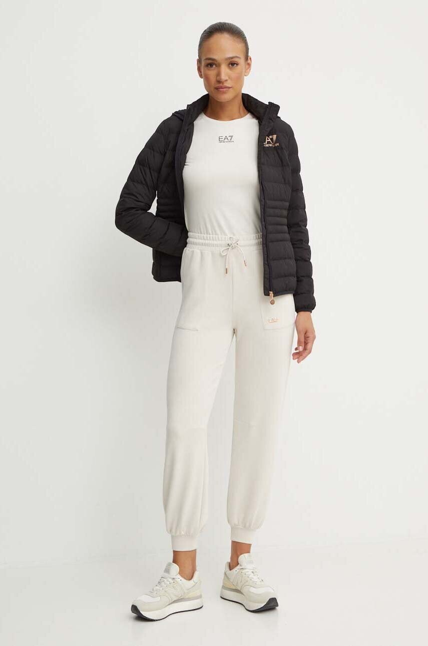 Спортивні штани EA7 Emporio Armani колір бежевий однотонні TJZBZ.6DTP61