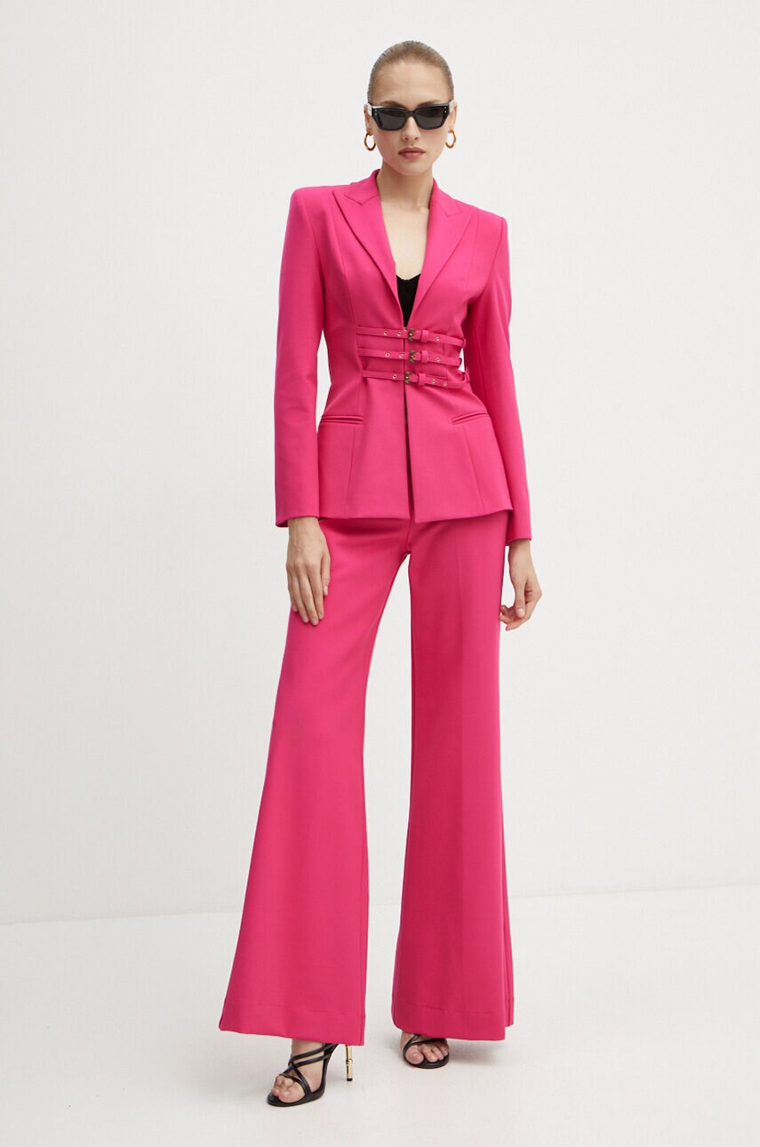 Штани Versace Jeans Couture жіночі колір рожевий широкі висока посадка 77HAA116 N0394