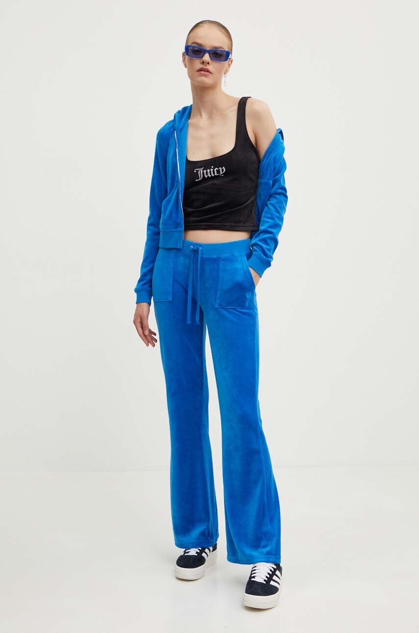 Спортивні велюрові штани Juicy Couture CAISA LOW RISE PANT однотонні JCSEBJ008