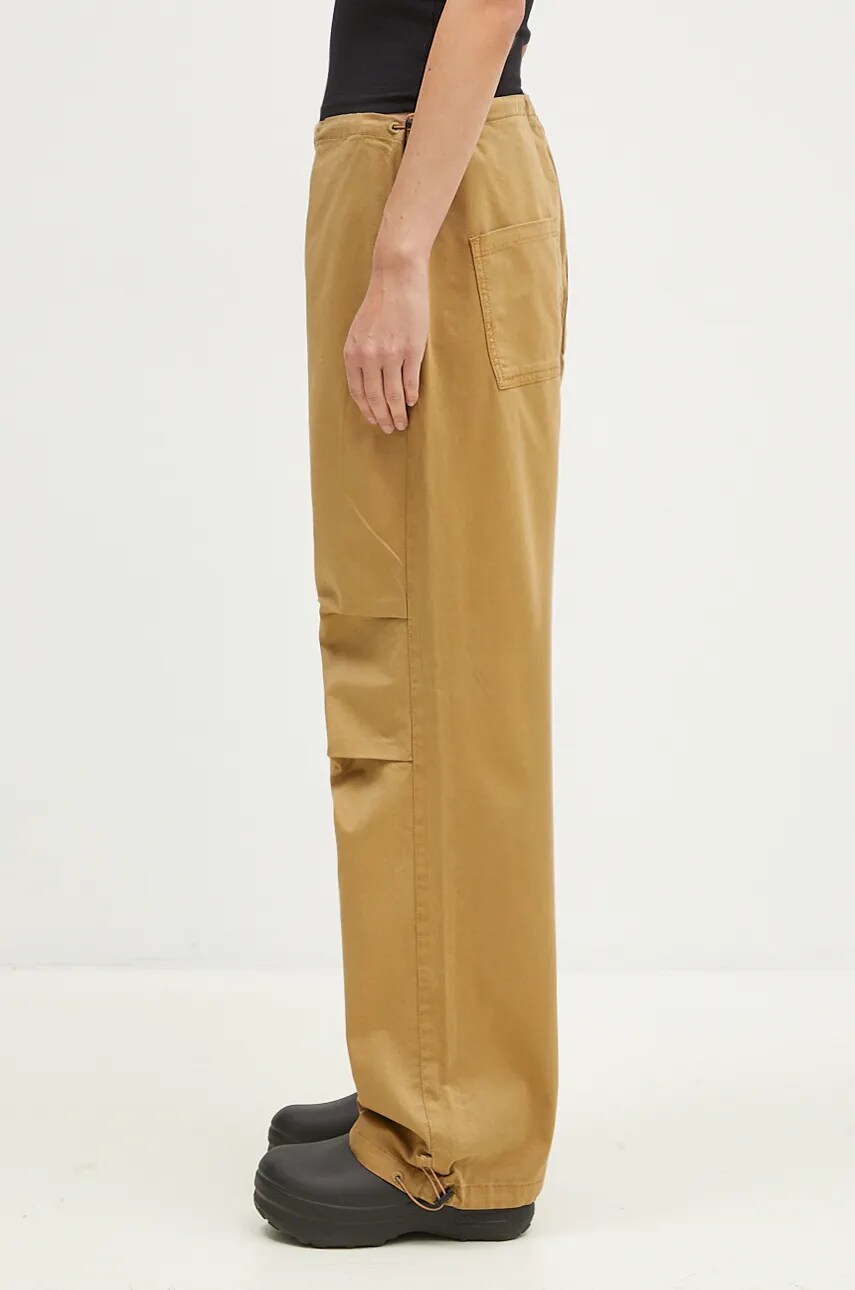 Штани Alpha Industries Cargo Jogger Pant жіночі колір бежевий широкі висока посадка 148024