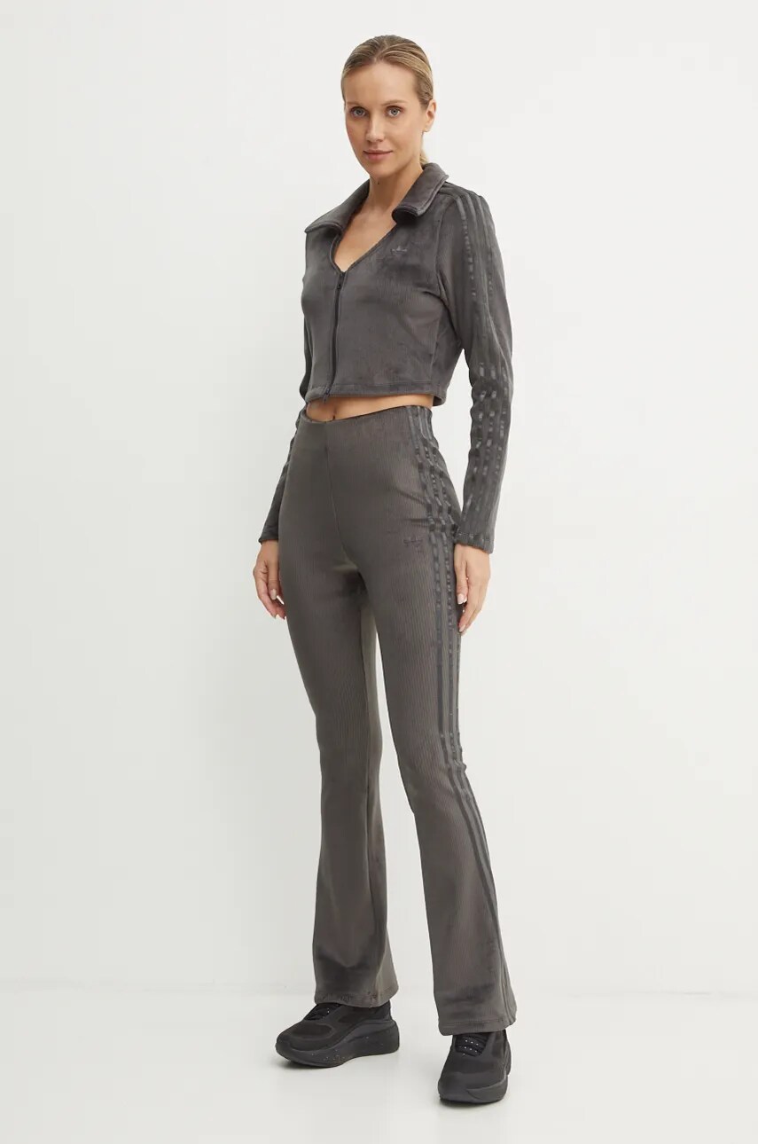 Спортивні штани adidas Originals Femme Galore Rib Flared Legging колір сірий однотонні JN3024