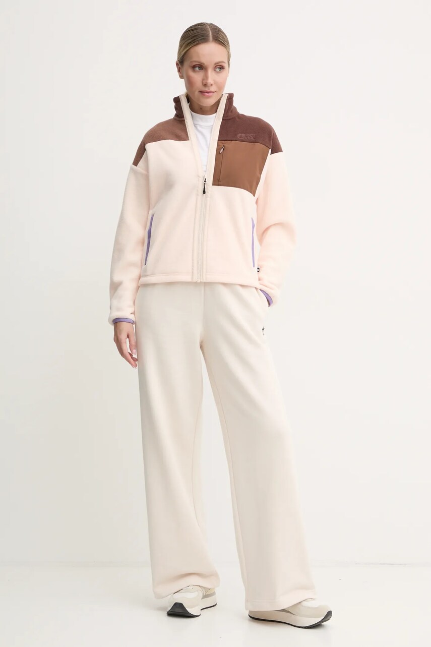 Спортивні штани adidas Originals Femme Galore Wideleg Fleece Pants колір бежевий однотонні JN3027