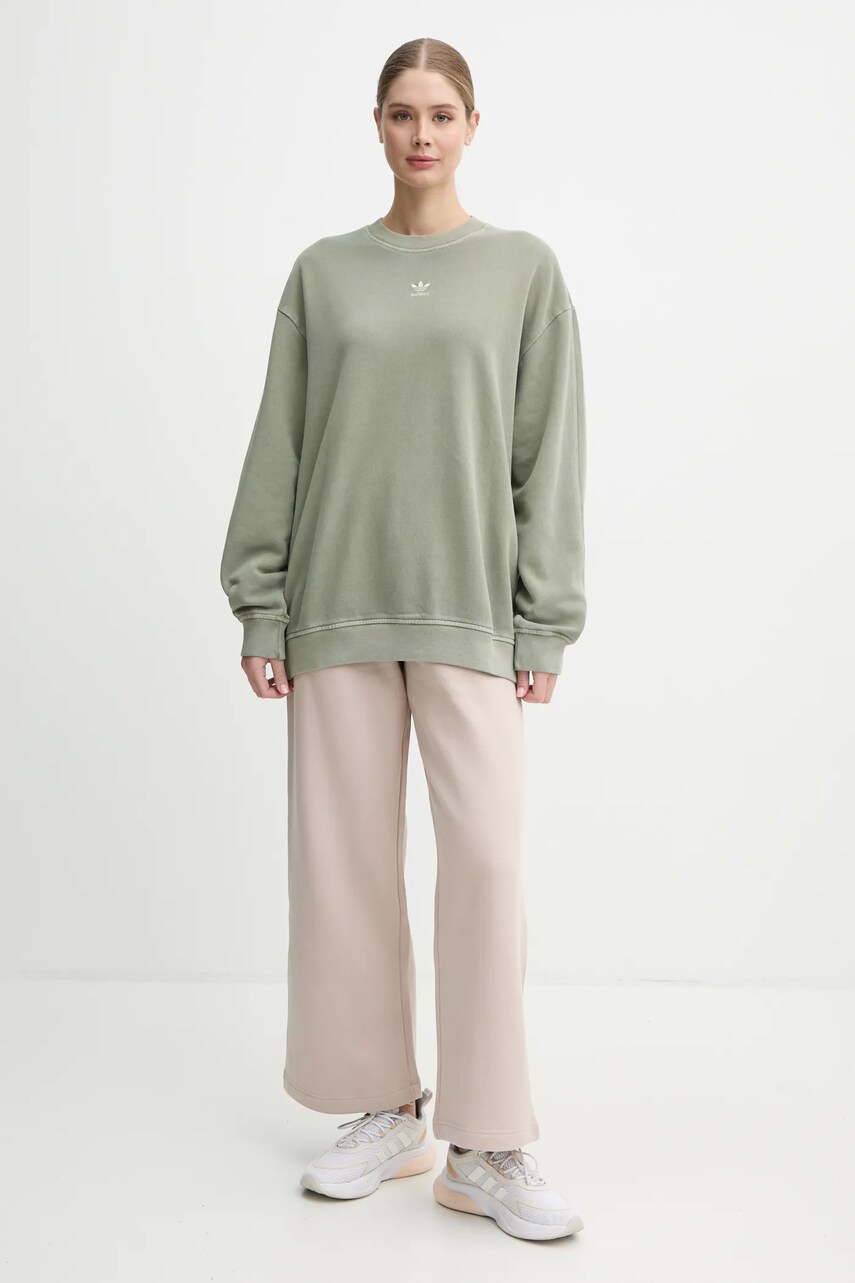 Спортивні штани adidas Originals Femme Galore Wideleg Fleece Pants колір бежевий однотонні JN3029
