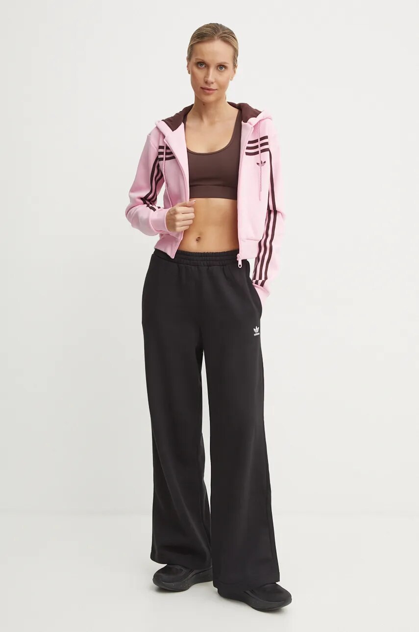 Спортивні штани adidas Originals Femme Galore Wideleg Fleece Pants колір чорний однотонні JN3030